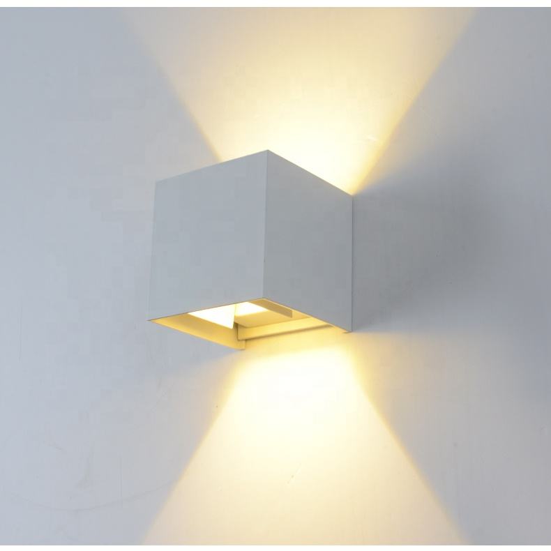 Wandlamp réglable IP65 étanche intérieur et extérieur Cube mur LED lampe salon chambre aluminium haut et bas Led jardin porche lumière