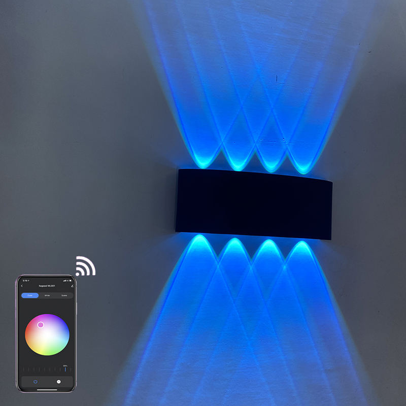 Smart home WiFi APP contrôlée 85-265V RGBW IP65 aluminium étanche led lampe de jardin smart led extérieur haut et bas applique murale