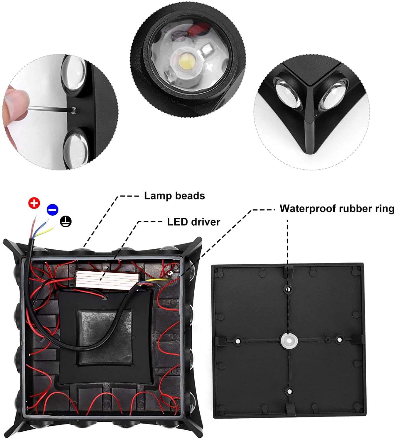 Applique murale moderne Cube Led applique murale étanche IP65 applique murale intérieure 110V 220V pour salle de bain éclairage extérieur 4W 6W 8W