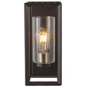 Vente chaude luminaires muraux extérieurs noir et or finition applique murale en verre semé support mural pour porche jardin lumière