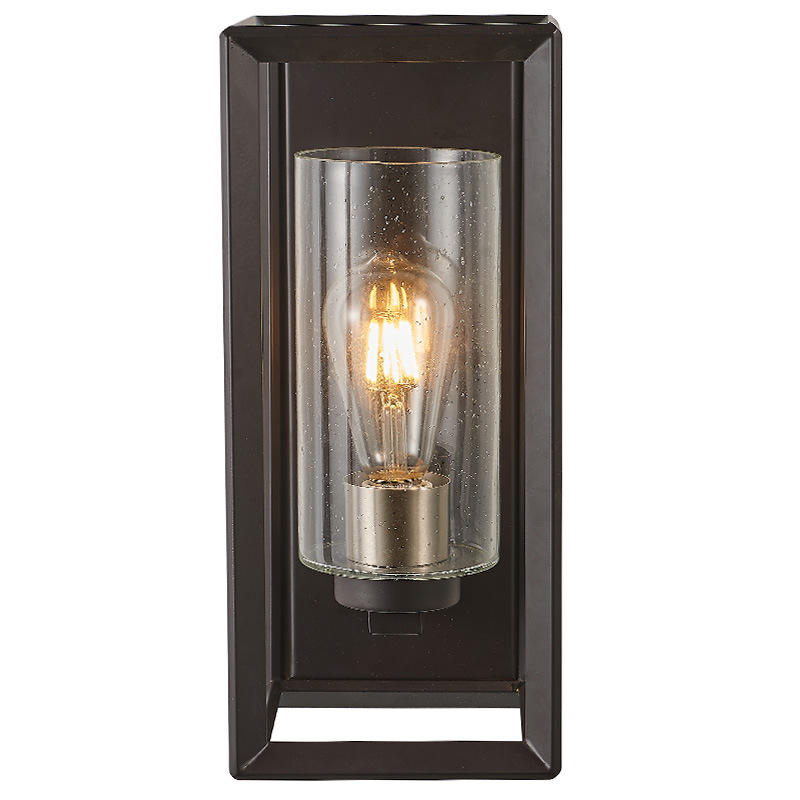Vente chaude luminaires muraux extérieurs noir et or finition applique murale en verre semé support mural pour porche jardin lumière