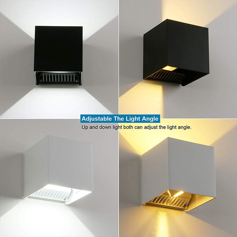 IP65 Étanche 12W 20W Intérieur Extérieur Led Mur Lampe En Aluminium Réglable Surface Monté AC85 ~ 265V Led Porche Lumière Applique