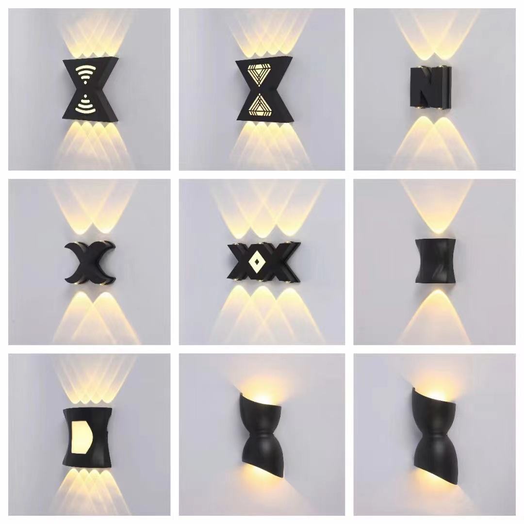 Applique murale en forme de lettre 12W Up and Down Light Applique murale extérieure à LED Applique murale extérieure moderne Applique extérieure noire Applique murale extérieure noire