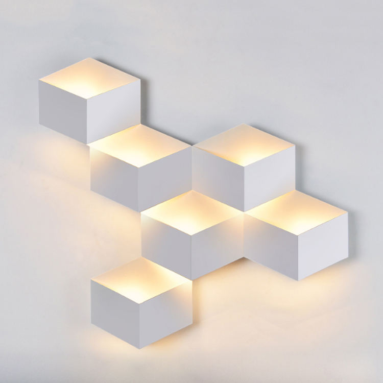 Moderne Led Lumière 120mm Cubique Étanche Applique Murale Et Veilleuse Extérieure Décorative pour La Maison Et Le Jardin Pas Cher Pricec