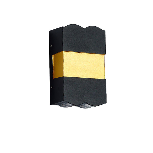 12W haut et bas appliques or noir LED applique murale en aluminium applique murale LED pour chambre salon couloir côté éclairage