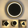 Applique murale LED carrée pour chambre salon blanc noir appliques murales 360 degrés rotatif métal 18W/24W luminaires