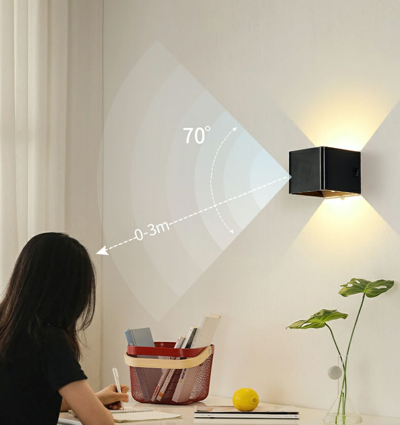 2023 USB rechargeable appliques murales maison capteur de mouvement intérieur éclairage chambre lampe de chevet couloir escalier décor lumières applique murale