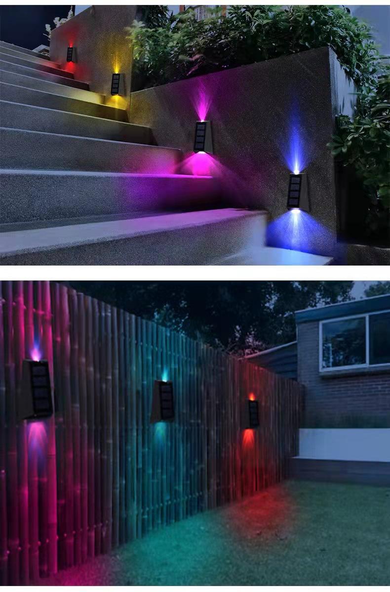 Nouvelle applique murale solaire trapézoïdale applique murale supérieure et inférieure lampe étanche extérieure pour cour jardin