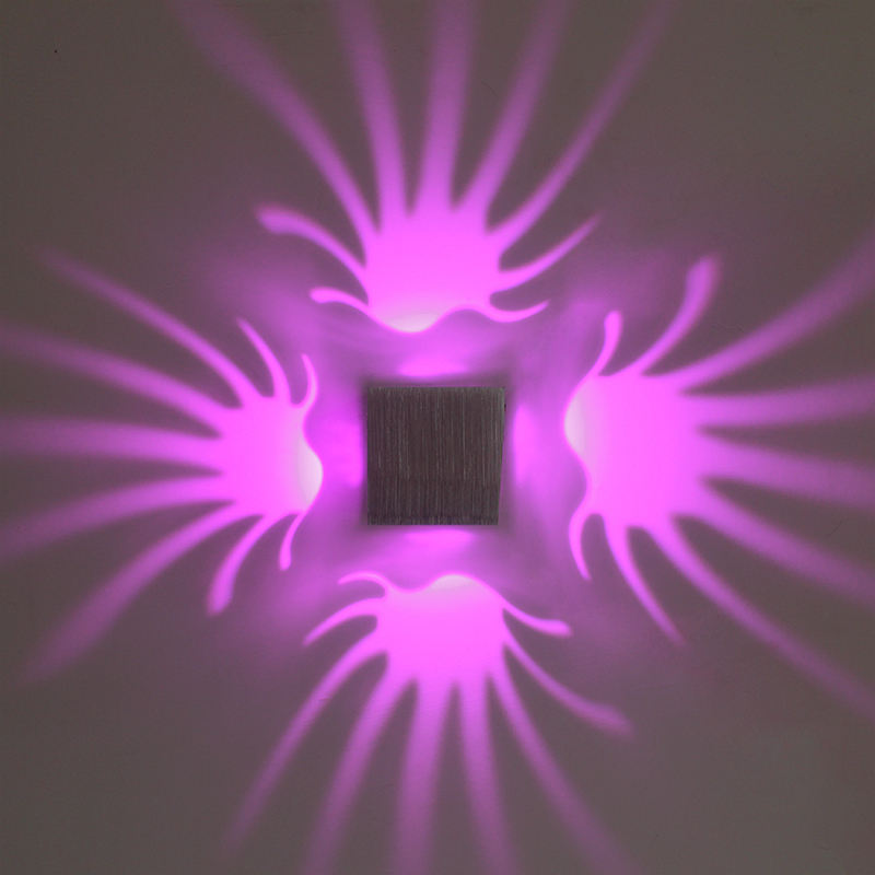 Applique murale RVB fantaisie en aluminium 3W pour décoration de galerie d'art lampe de balcon avant lumière de porche