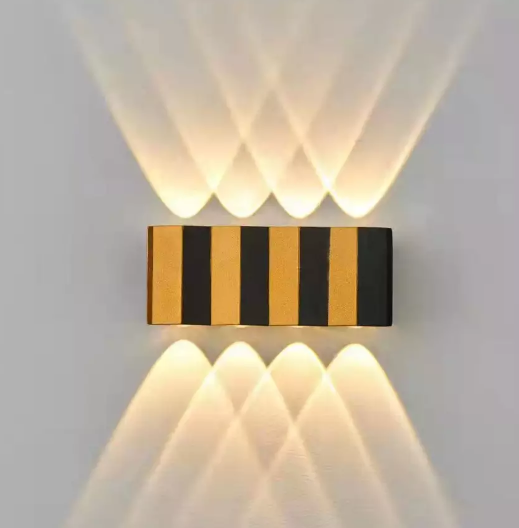 4W 6W 8W 10W mur LED lampe Rectangle or noir lumière haut et bas lumineux corps lampe éclairage Style moderne applique murale