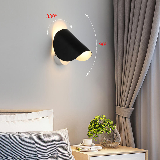 G4 porte-lampe Applique minimaliste italienne Applique murale rotative applique murale à led blanche Salon Creative Rotation Art Hôtel Applique Murale Chambre Nordique Applique murale de chevet