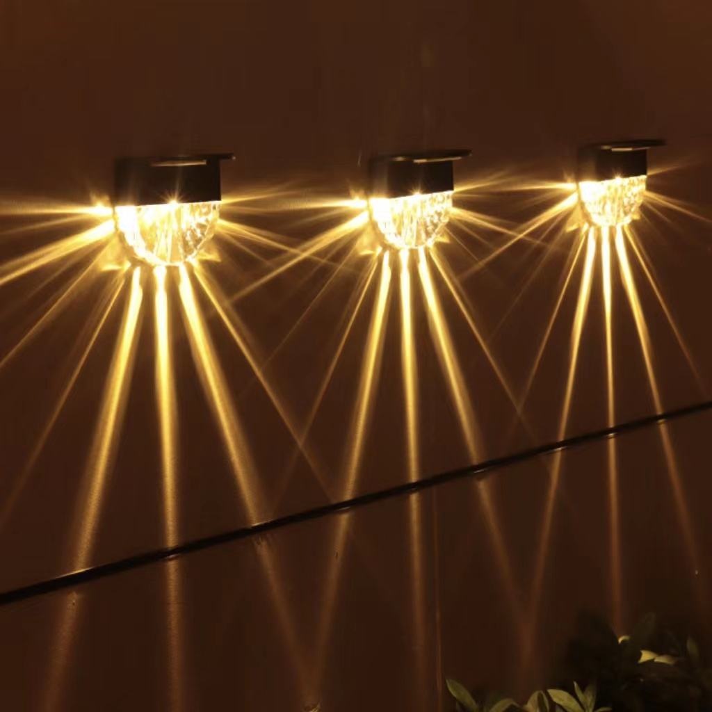 Blanc chaud LED Solaire Lampe Chemin Escalier Extérieur Jardin Lumières Énergie Solaire Balcon Lumière Décoration pour Patio Escalier Clôture marchandises