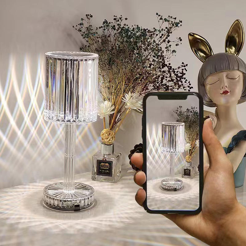 Fantaisie Veilleuses Led Veilleuse Designer Italien Lampe De Table En Cristal Mode Moderne USB Charge Romantique Cadeau Veilleuse Fleur LED Luminaire De Table