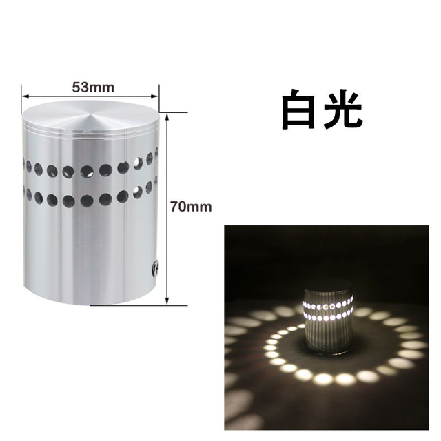 Le trou en spirale de ventes chaudes de 3w a mené la lumière chaude froide de lampe d'applique de mur