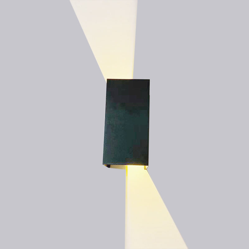 12W 20CM Noir et Blanc Cube étanche LED applique murale ip65 Applique carrée Porche Jardin Haut et Bas