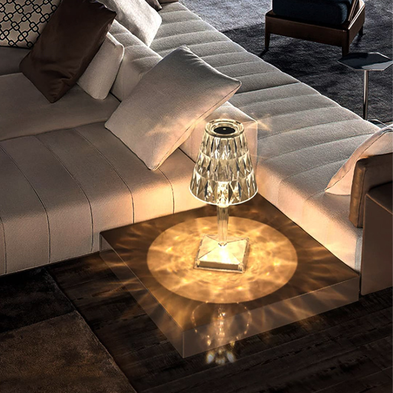 Espagnol Rose Cristal Lampe De Table Chambre USB Charge Lampe De Bureau Chevet Romantique Veilleuse Pétale Atmosphère Vaisselle Intérieur Multicolore