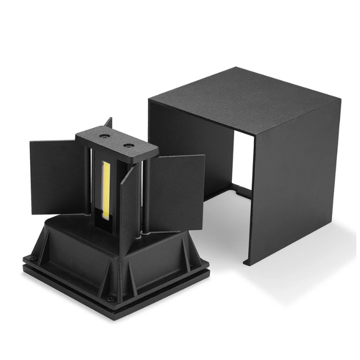 Vente chaude Moderne LED Up Down Éclairage Salon Cube Applique Lampe Luminaire Montage Intérieur Extérieur Applique Murale 20W 12CM Cube Lumière