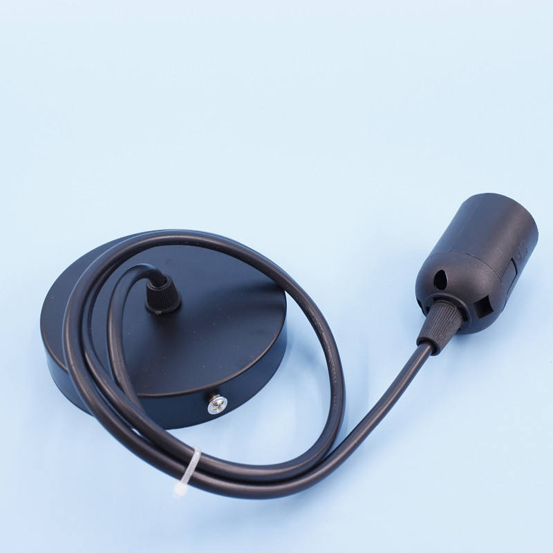 Support de lampe cordon E27 Base douille d'ampoule pendentif lumière tissu métal personnalisé PVC interrupteur Style câble prise plastique gradateur vis ZHE