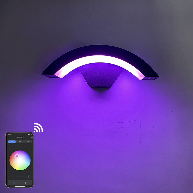 Tuya Smart WiFi mur LED lampe extérieure porche lumière jardin étanche applique lumière RGBW 15W Dimmable travail avec Alexa et Google Home