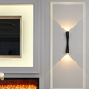 6W Applique De Jardin Moderne Cour Villa Applique Jardin Extérieur Haut Et Bas Double Tête Lampe Or Trompette Extérieure Étanche Led Applique Murale