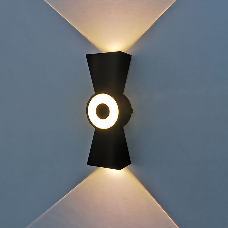 6W Led étanche extérieur haut et bas éclairage jardin corne forme IP65 loft applique extérieure led applique murale moderne