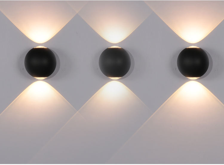 6W étanche lumière 2023 nouvelle boule lumières extérieur mur LED lampes ronde étanche applique haut et bas applique
