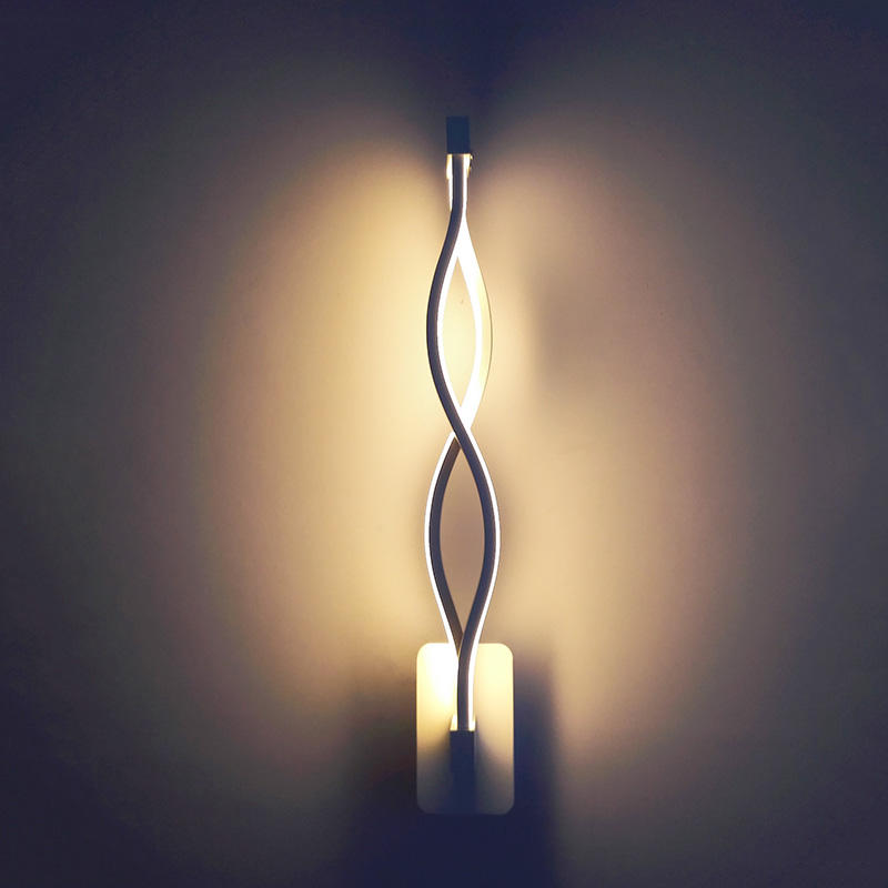 AC 85-265V décoration de maison moderne forme de vague en aluminium haut vers le bas mur LED lampe intérieure mur LED lumière vacances guirlande lumineuse