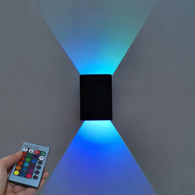 Applique murale à effet de lumière murale LED RGB 3W avec télécommande Wandlamp coloré intérieur