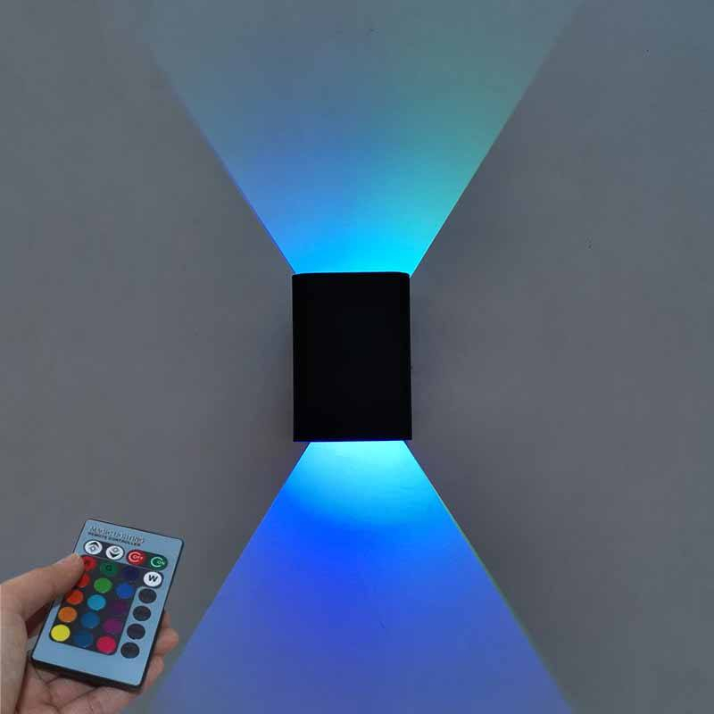 Applique murale à effet de lumière murale LED RGB 3W avec télécommande Wandlamp coloré intérieur