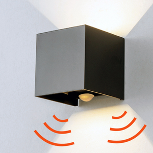 Bonne qualité capteur de mouvement extérieur Cube noir étanche applique murale luminaires mur LED pour jardin maison