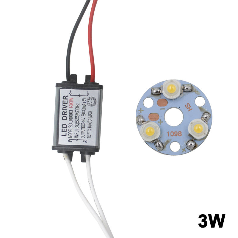 Lampe à ampoule haute puissance 3W avec transformateur d'éclairage de conducteur d'adaptateur de conducteur de LED 280-300mA