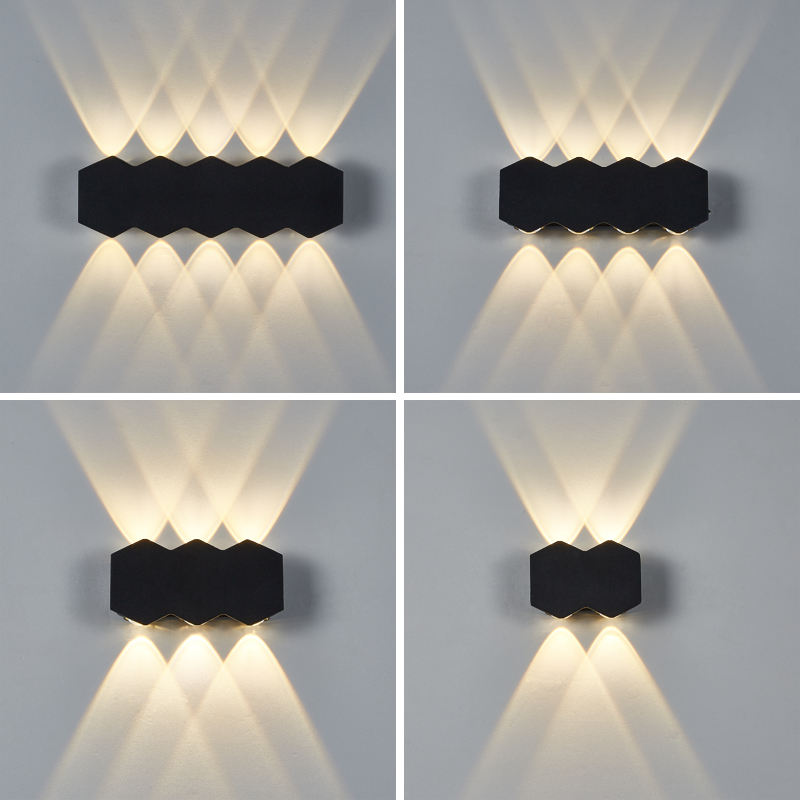 4W 6W 8W 10W nouvelle applique murale extérieure étanche noire haut et bas lumières murales fabriquées en chine lumière LED haut et bas