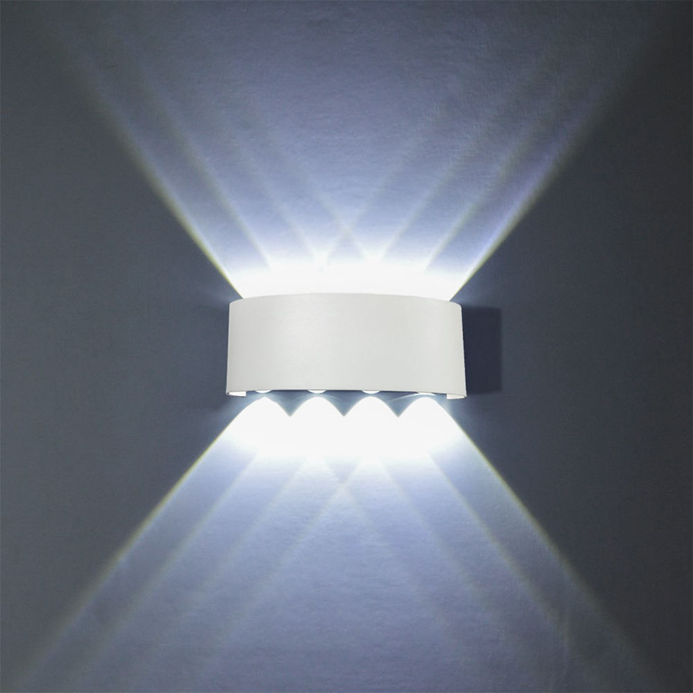 En forme d'arc extérieur étanche haut et bas LED applique murale en aluminium moderne applique murale éclairage applique murale