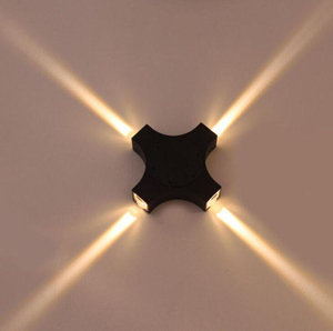 Nouvelle applique extérieure LED 12W croix étoile 4 côtés éclairage étanche IP65 pour la décoration de jardin