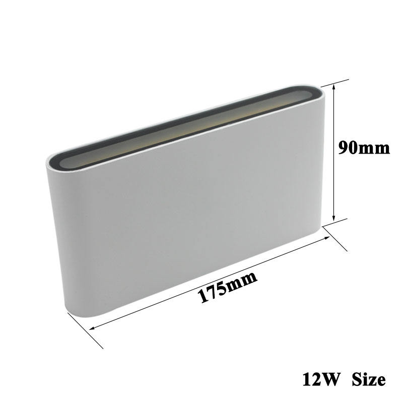 12W blanc Simple haut et bas applique murale carré lumière extérieure pour jardin de haute qualité avec éclairage de prix d'usine