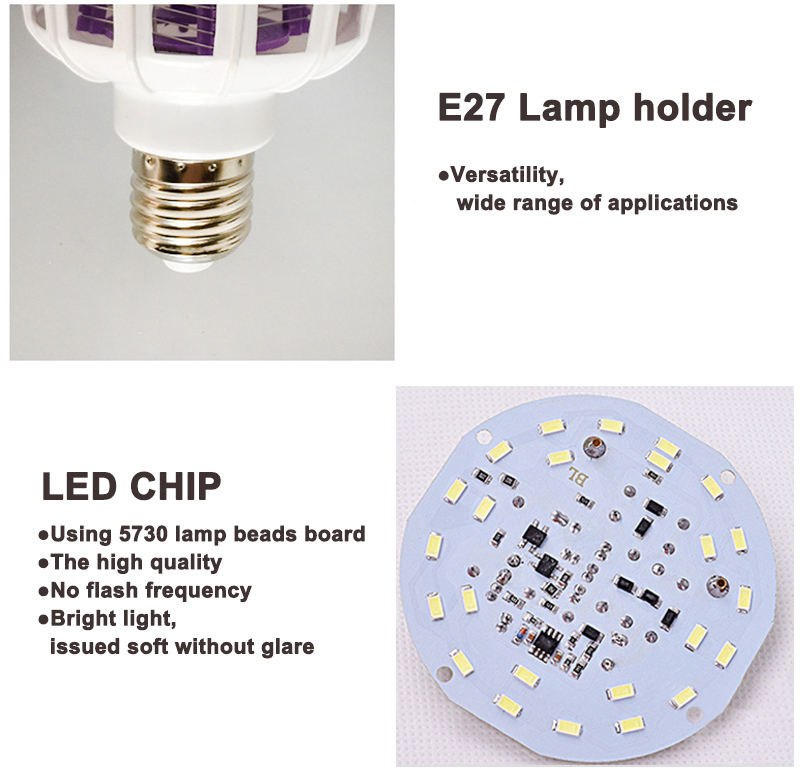 E27 15W LED ampoule 220V maison pratique tueur de moustiques veilleuse répulsif mouche insecte tueur piège lampe de nuit