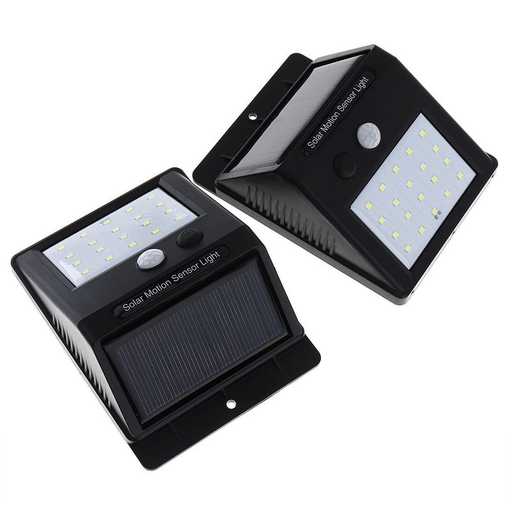 Lumière d'énergie solaire LED 20LED Lumière murale PIR Capteur de mouvement extérieur Solaire étanche 