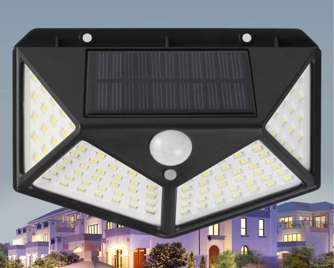 100 LED appliques murales solaires lampe solaire extérieure capteur de mouvement lumière du soleil à énergie solaire réverbère pour lumière de jardin