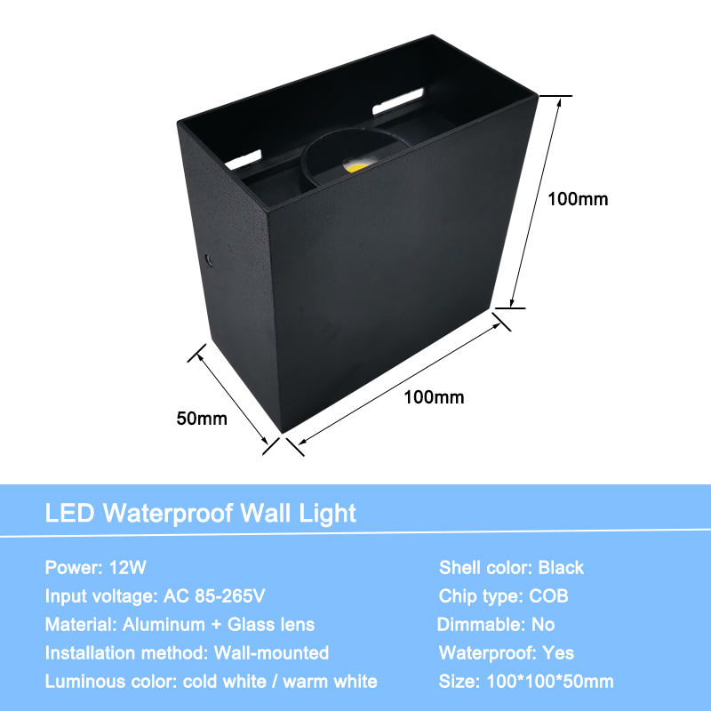 Ip65 Led Wall Lamp Industrial COB Lampe de mur en aluminium étanche pour la décoration de jardin
