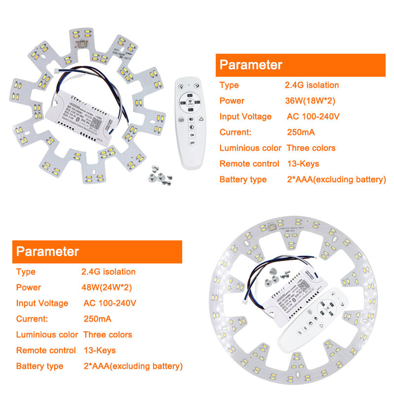 Surface de Source lumineuse de remplacement intelligente 2.4G pour plafond de lustre télécommandé led vers le bas contrôleur de plafonnier