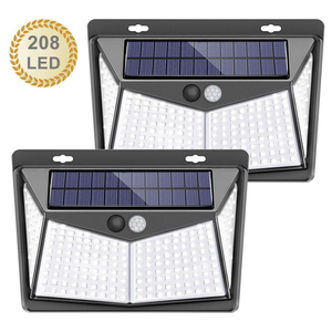 Lampe Solaire Extérieure Avec Capteur De Mouvement Applique Solaire 208 LED Éclairage De Jardin Étanche Avec Capteur Pour L'extérieur