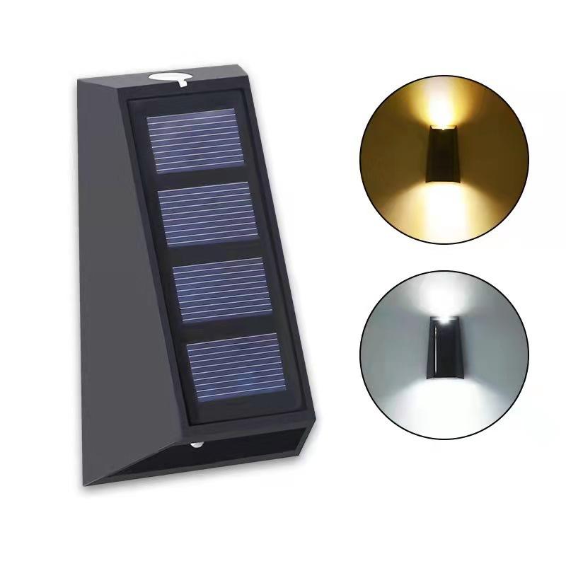 Lèche-mur solaire extérieur étanche haut et bas éclairage lampe décorative jardin maison applique murale