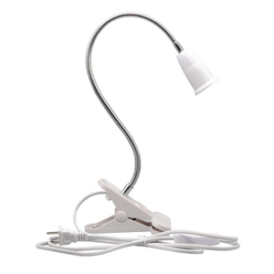 Support de lampe de bureau flexible à 360 degrés E27 Base douille col de cygne câble à clipser avec prise interrupteur marche-arrêt pour ampoule veilleuse