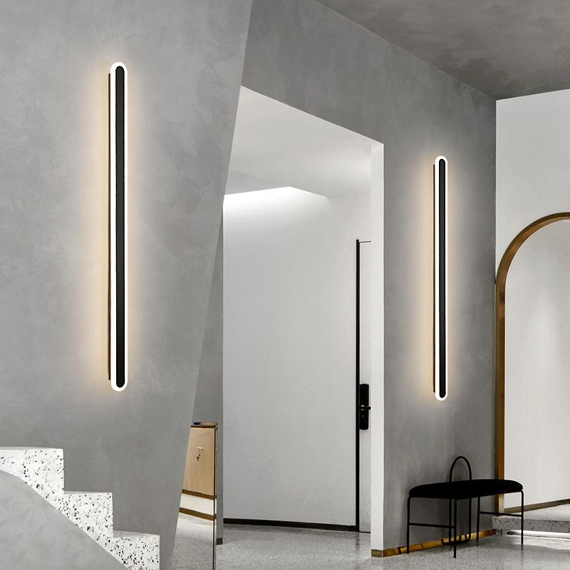 Moderne minimaliste LED ligne applique chambre chevet canapé salle de bain miroir fond lampe décorative fer forgé acrylique lumières
