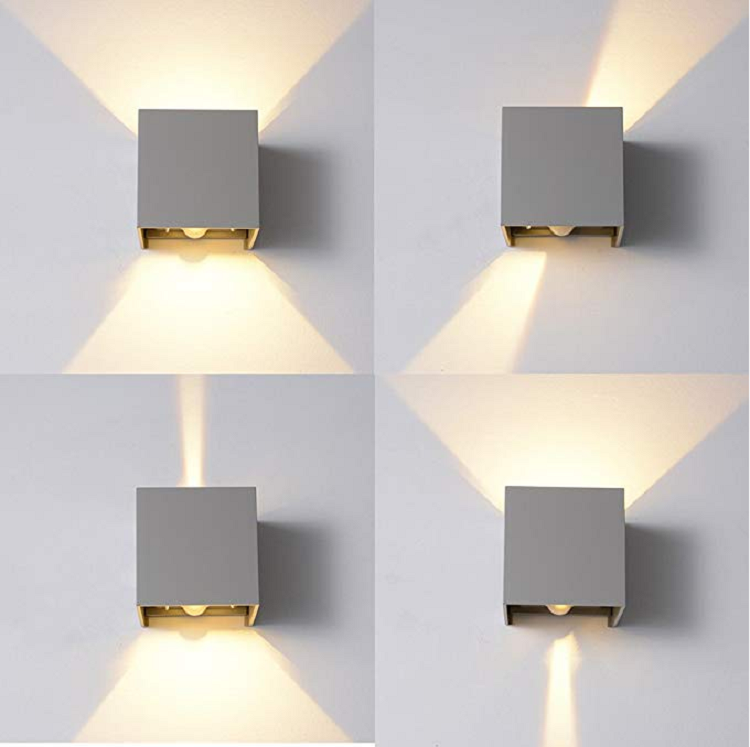 Lampe de mur d'angle réglable imperméable à l'eau de Cube de lumière LED moderne et applique murale extérieure avec prix d'usine de haute qualité