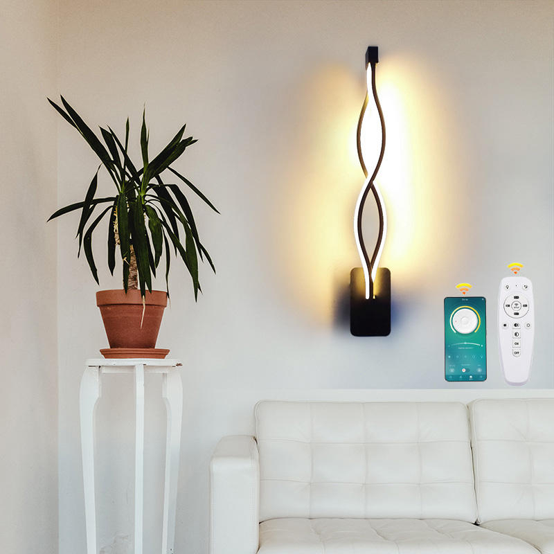 16W 21W 2.4G Moderne Chambre Lampe Longue Vague Applique Led Veilleuse Haute Qualité Led Veilleuse avec Haute Qualité Prix Usine