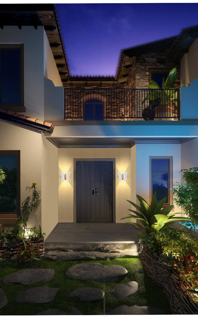 Applique murale LED en forme de papillon applique murale extérieure IP65 applique murale étanche pour décoration de jardin allée support lumière