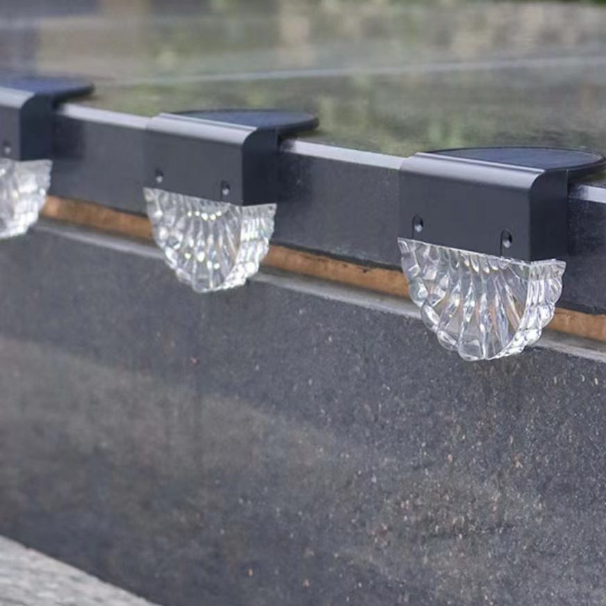 Blanc chaud + RVB LED Lampe Solaire Chemin Escalier Extérieur Jardin Lumières Énergie Solaire Balcon Lumière Décoration pour Patio Escalier Clôture marchandises