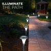 LED lumière solaire lumière de jardin solaire lampe de chemin solaire vente chaude pas cher petit en plastique extérieur chemin de jardin pilier de cour lumière 