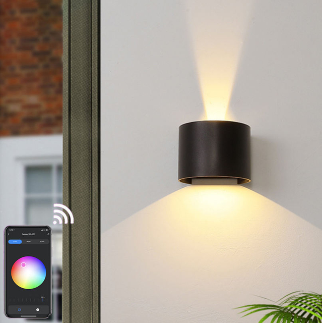 RGBW APP Control semi-circulaire IP65 applique murale étanche décorative colorée applique murale intelligente